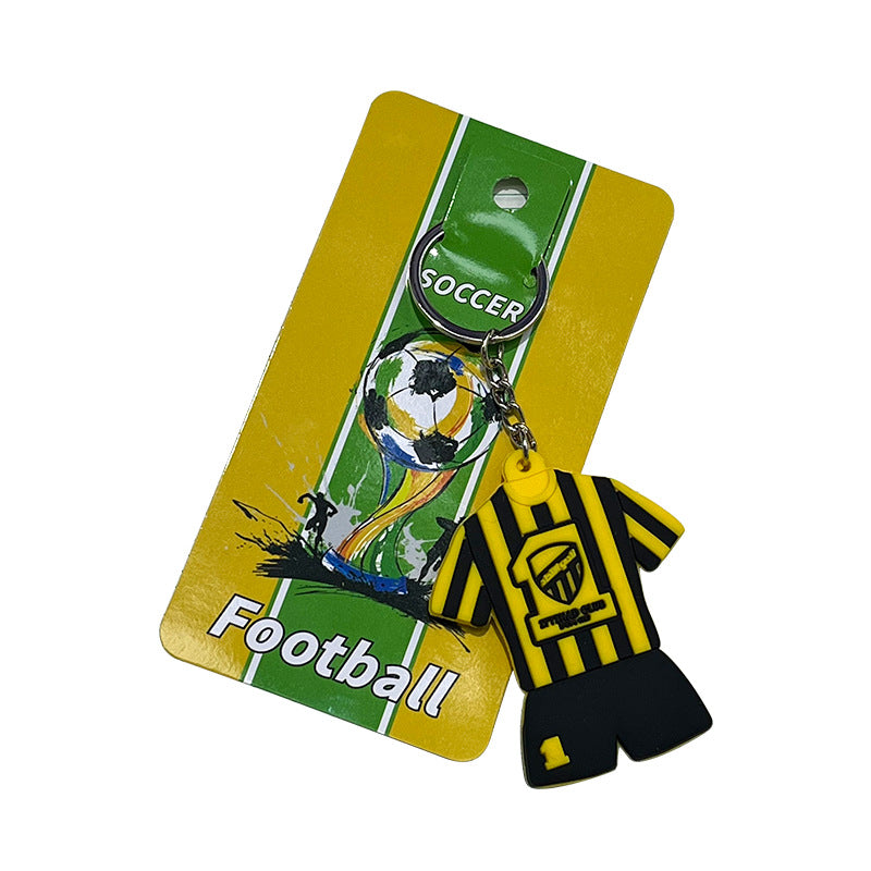 JINGBO PVC Soft Rubber Football Fan Keychain Featuring Portugal Ronaldo Design, 6.5x5.2cm, Customizable Logo, Made In Guangdong