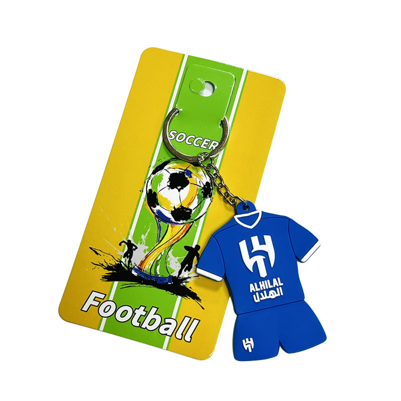 JINGBO PVC Soft Rubber Football Fan Keychain Featuring Portugal Ronaldo Design, 6.5x5.2cm, Customizable Logo, Made In Guangdong