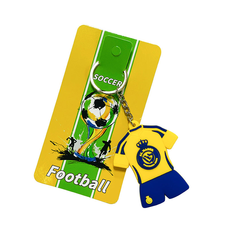 JINGBO PVC Soft Rubber Football Fan Keychain Featuring Portugal Ronaldo Design, 6.5x5.2cm, Customizable Logo, Made In Guangdong