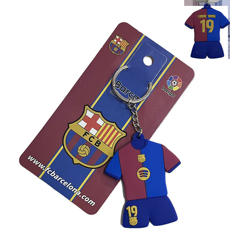 JINGBO PVC Soft Rubber Football Fan Keychain Featuring Portugal Ronaldo Design, 6.5x5.2cm, Customizable Logo, Made In Guangdong