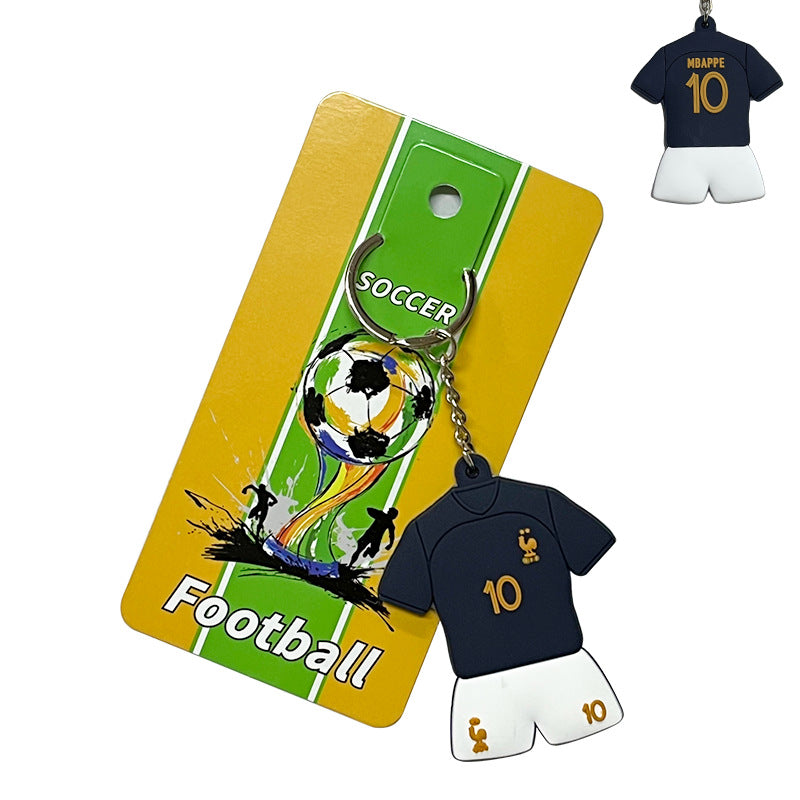 JINGBO PVC Soft Rubber Football Fan Keychain Featuring Portugal Ronaldo Design, 6.5x5.2cm, Customizable Logo, Made In Guangdong