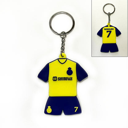 JINGBO PVC Soft Rubber Football Fan Keychain Featuring Portugal Ronaldo Design, 6.5x5.2cm, Customizable Logo, Made In Guangdong