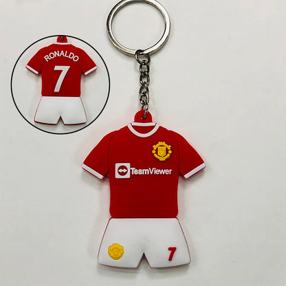 JINGBO PVC Soft Rubber Football Fan Keychain Featuring Portugal Ronaldo Design, 6.5x5.2cm, Customizable Logo, Made In Guangdong