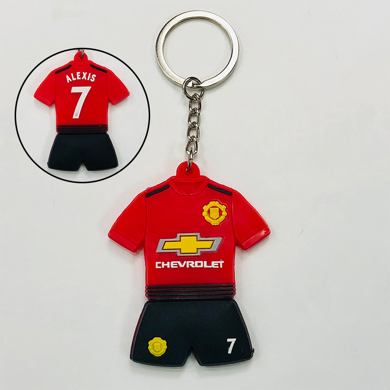JINGBO PVC Soft Rubber Football Fan Keychain Featuring Portugal Ronaldo Design, 6.5x5.2cm, Customizable Logo, Made In Guangdong