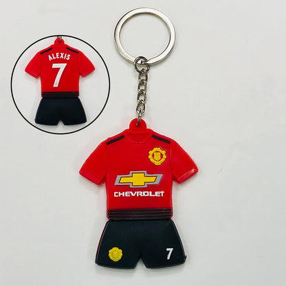 JINGBO PVC Soft Rubber Football Fan Keychain Featuring Portugal Ronaldo Design, 6.5x5.2cm, Customizable Logo, Made In Guangdong