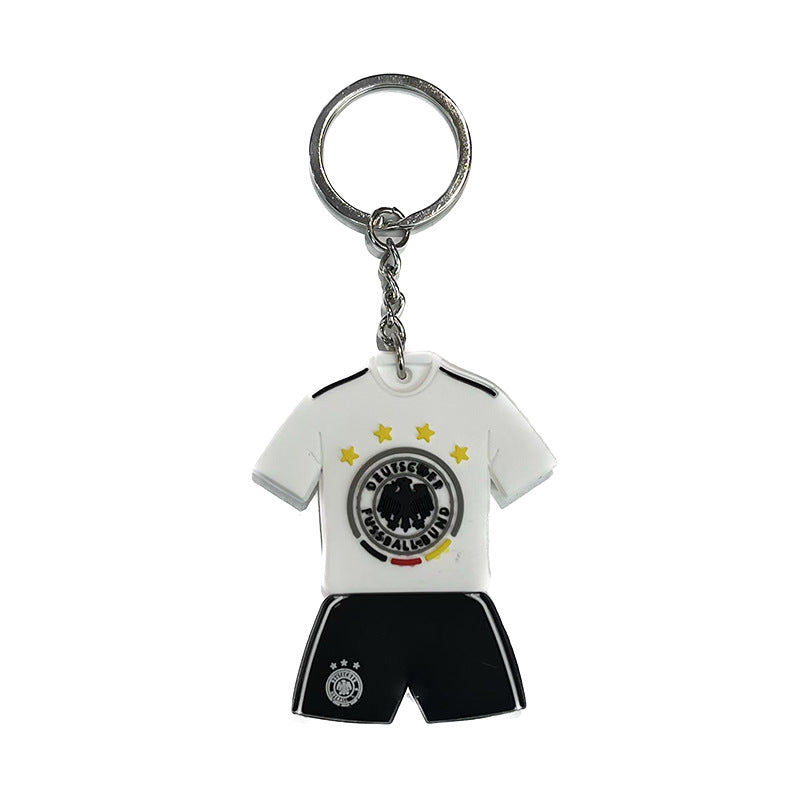 JINGBO PVC Soft Rubber Football Fan Keychain Featuring Portugal Ronaldo Design, 6.5x5.2cm, Customizable Logo, Made In Guangdong