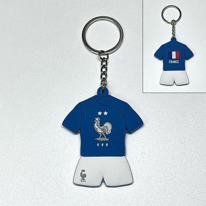 JINGBO PVC Soft Rubber Football Fan Keychain Featuring Portugal Ronaldo Design, 6.5x5.2cm, Customizable Logo, Made In Guangdong