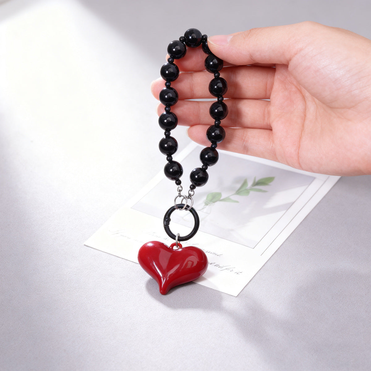 Heart Shape Acrylic Mobile Phone Chain In Multicolor, Stylish Bag Pendant Accessory
