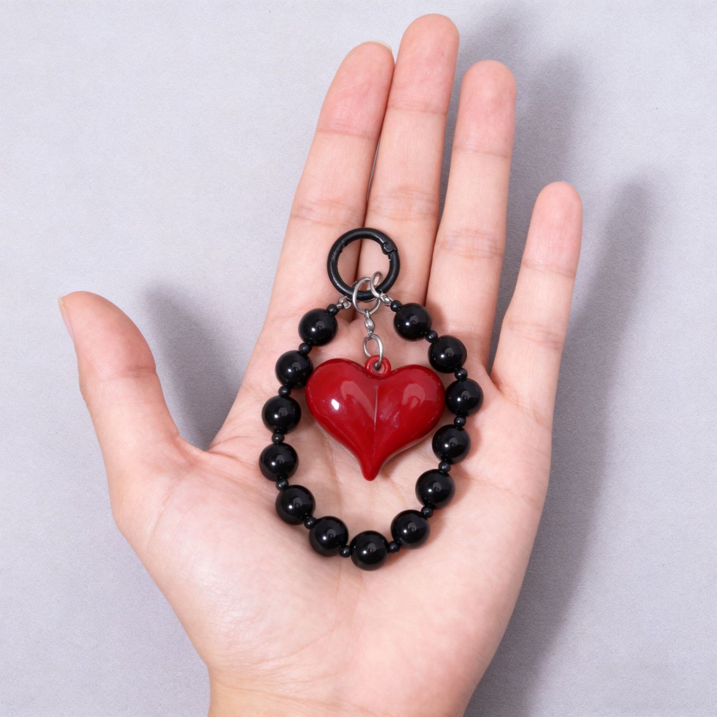 Heart Shape Acrylic Mobile Phone Chain In Multicolor, Stylish Bag Pendant Accessory