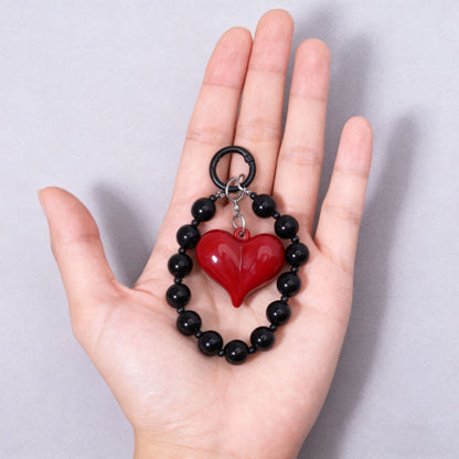 Heart Shape Acrylic Mobile Phone Chain In Multicolor, Stylish Bag Pendant Accessory