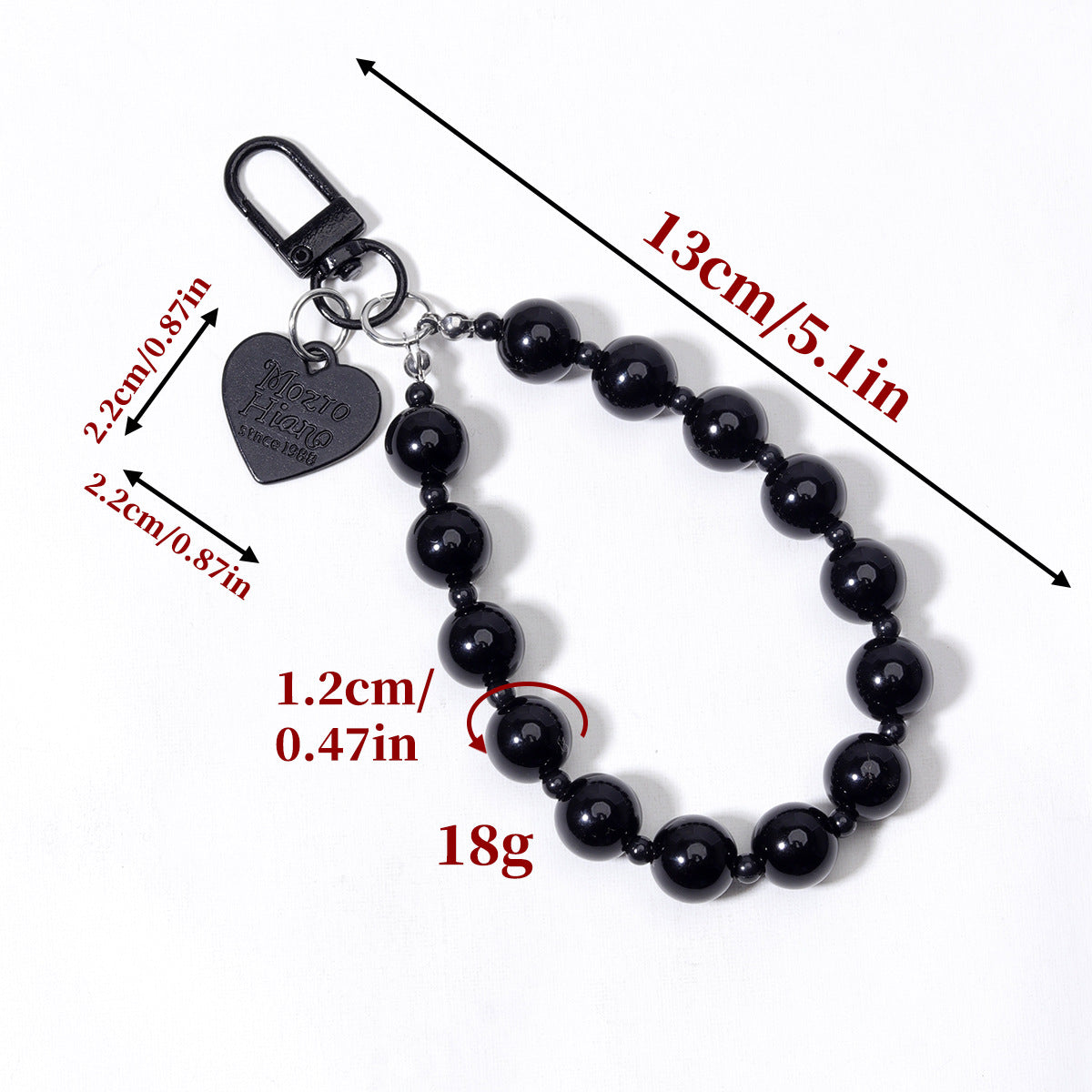Heart Shape Acrylic Mobile Phone Chain In Multicolor, Stylish Bag Pendant Accessory