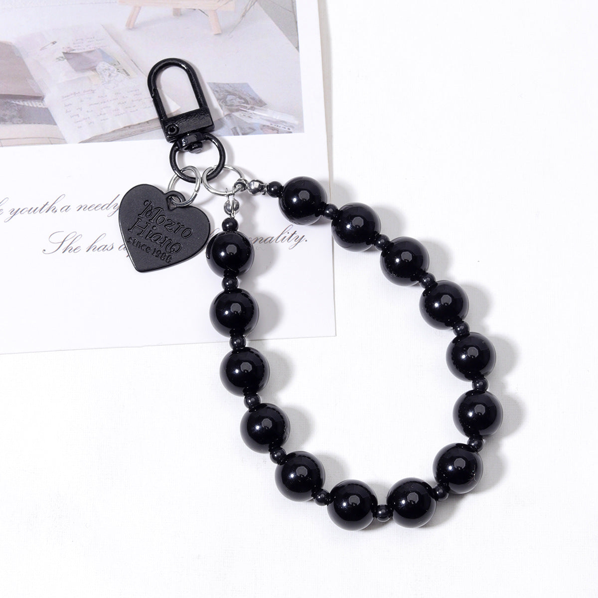 Heart Shape Acrylic Mobile Phone Chain In Multicolor, Stylish Bag Pendant Accessory