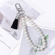 9#silver Door Buckle + White Pearl + Black Tassel