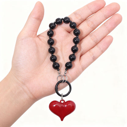Heart Shape Acrylic Mobile Phone Chain In Multicolor, Stylish Bag Pendant Accessory