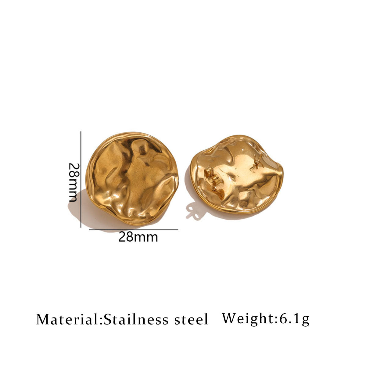 Love Charms Round Earrings In Gold Featuring Durable 304 Stainless Steel For Everyday Wear