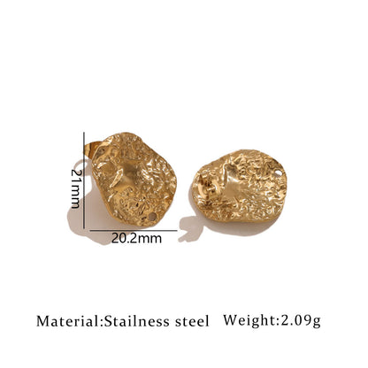 Love Charms Round Earrings In Gold Featuring Durable 304 Stainless Steel For Everyday Wear