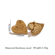 6pcs Gold Smooth Heart-Shaped Soldering Pins + Soldering Rings