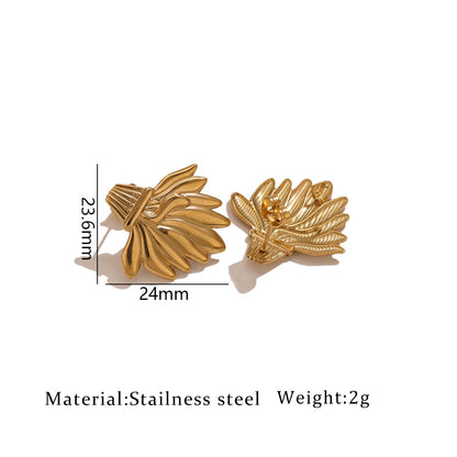 Love Charms Round Earrings In Gold Featuring Durable 304 Stainless Steel For Everyday Wear
