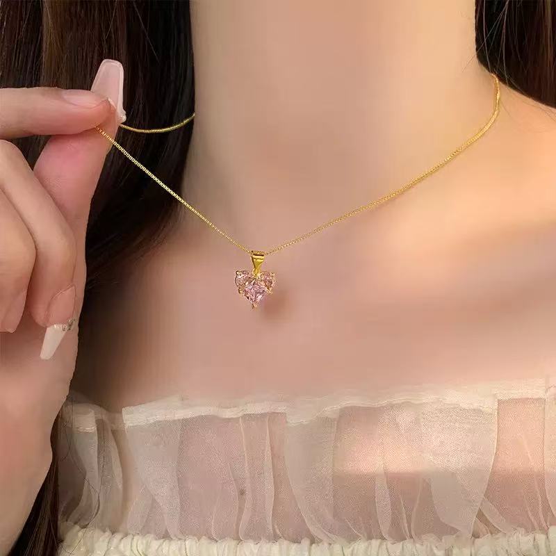 Heart Shape Jewelry Set For Valentine'S Day Featuring Durable Titanium Steel In Elegant Golden Color