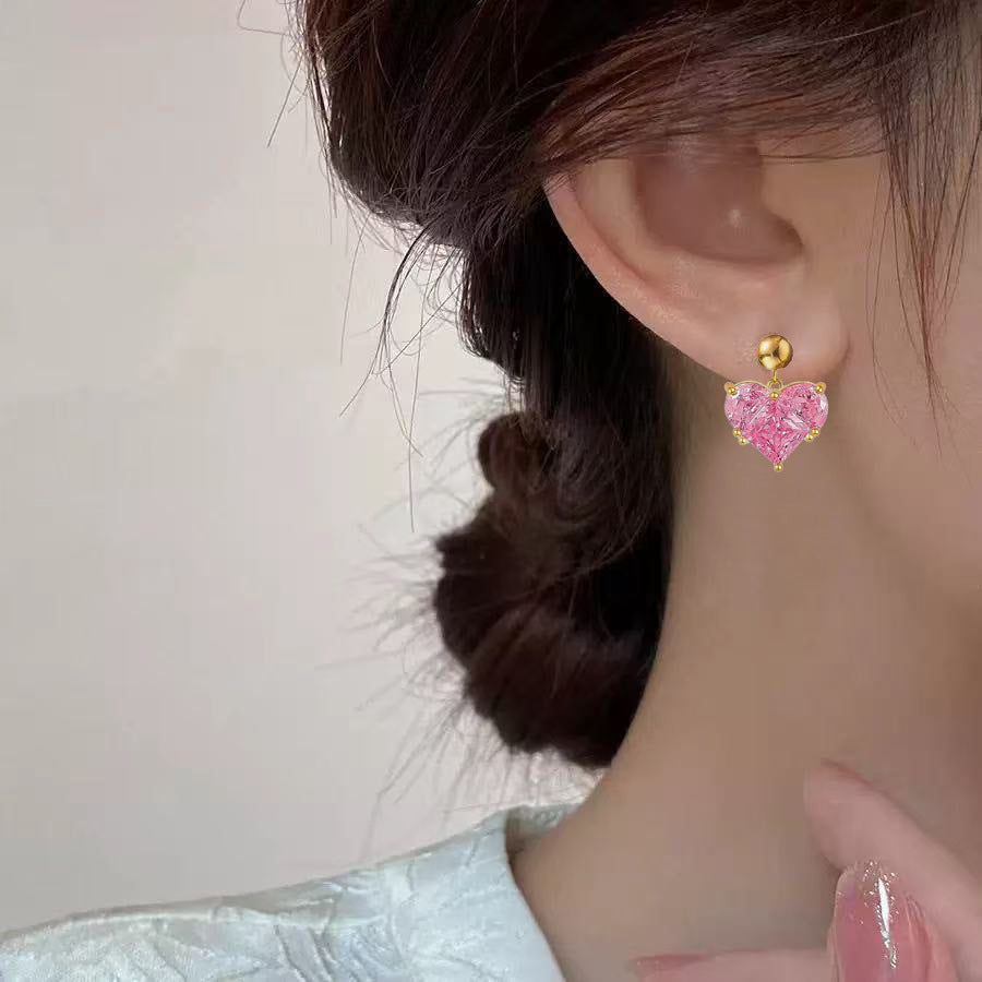Heart Shape Jewelry Set For Valentine'S Day Featuring Durable Titanium Steel In Elegant Golden Color