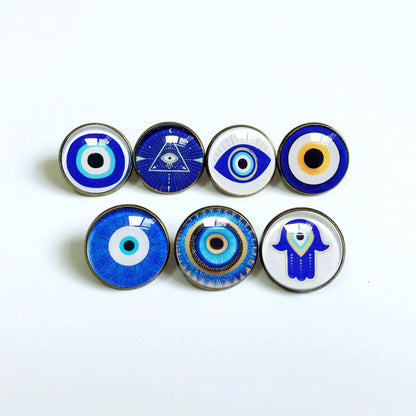 Devil's Eye Pin Brooch In Copper Featuring Unique Design For Stylish Accessories