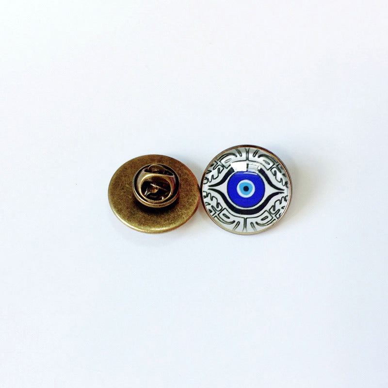 Devil's Eye Pin Brooch In Copper Featuring Unique Design For Stylish Accessories