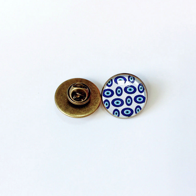 Devil's Eye Pin Brooch In Copper Featuring Unique Design For Stylish Accessories