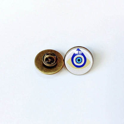 Devil's Eye Pin Brooch In Copper Featuring Unique Design For Stylish Accessories
