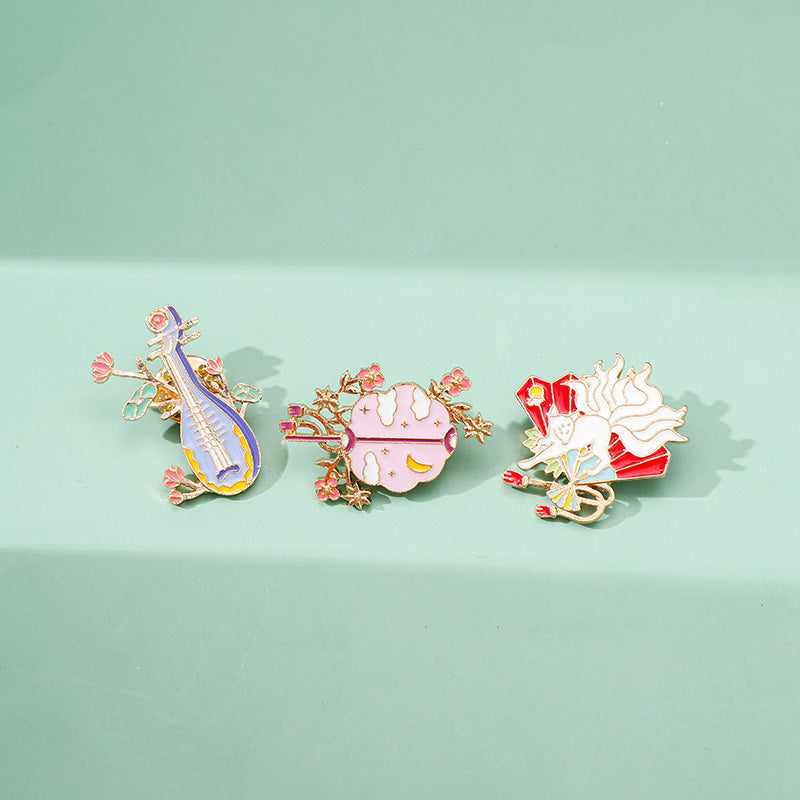Sector Pattern Brooch Pin In Zinc Alloy, Elegant Jewelry Accessory For Stylish Outfits