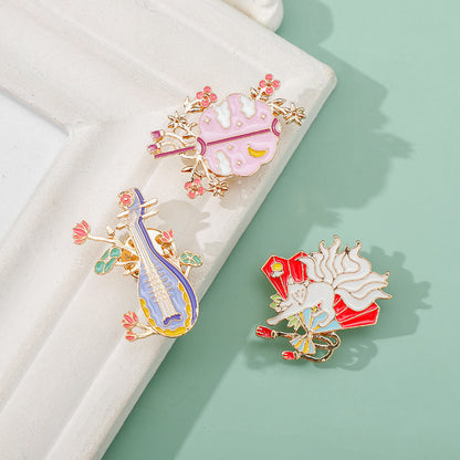 Sector Pattern Brooch Pin In Zinc Alloy, Elegant Jewelry Accessory For Stylish Outfits
