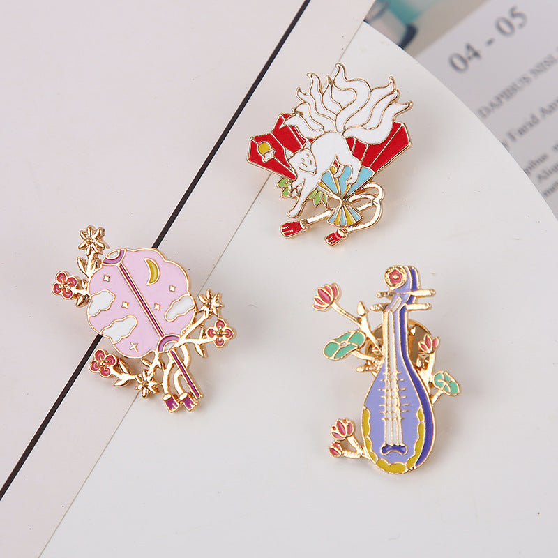 Sector Pattern Brooch Pin In Zinc Alloy, Elegant Jewelry Accessory For Stylish Outfits