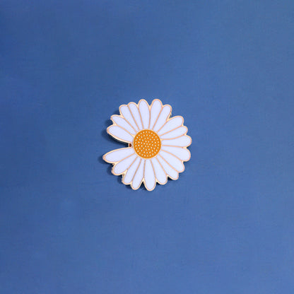 Daisy Pattern Zinc Alloy Pin Brooch, Elegant Floral Jewelry Accessory For Stylish Outfits
