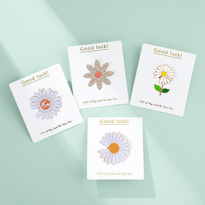 Daisy Pattern Zinc Alloy Pin Brooch, Elegant Floral Jewelry Accessory For Stylish Outfits