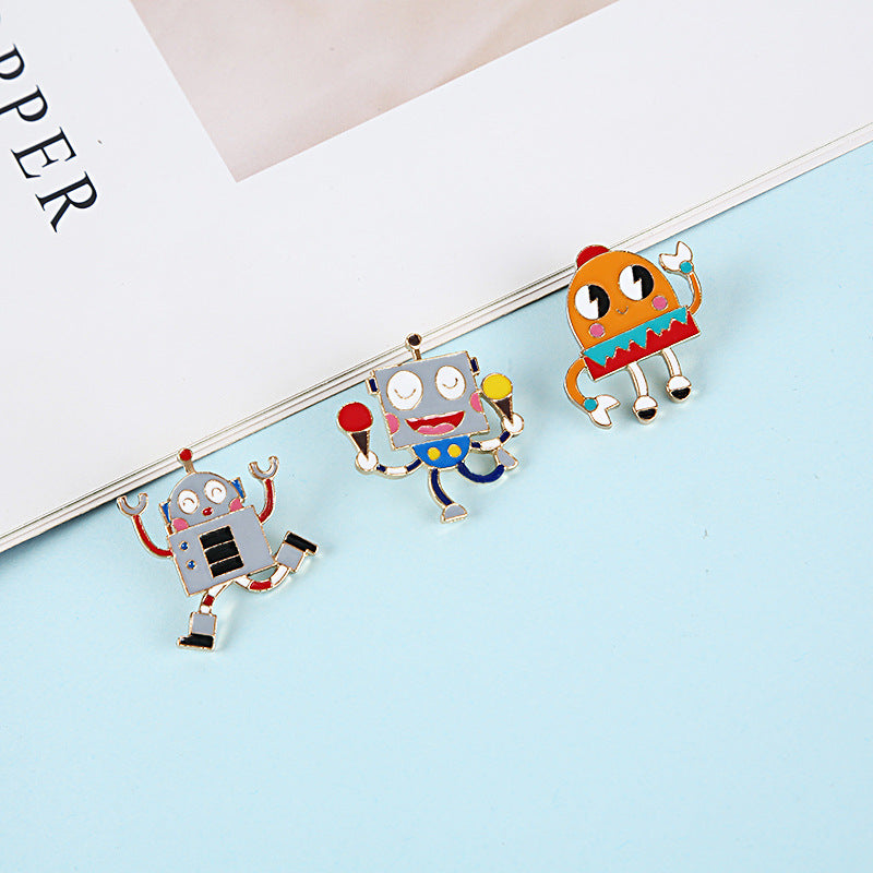 Cartoon Pin Brooch In Orange Featuring Durable Zinc Alloy Material For Stylish Jewelry Accessory