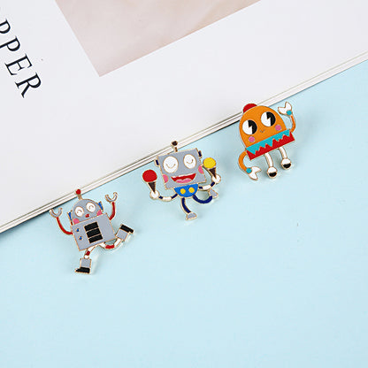 Cartoon Pin Brooch In Orange Featuring Durable Zinc Alloy Material For Stylish Jewelry Accessory