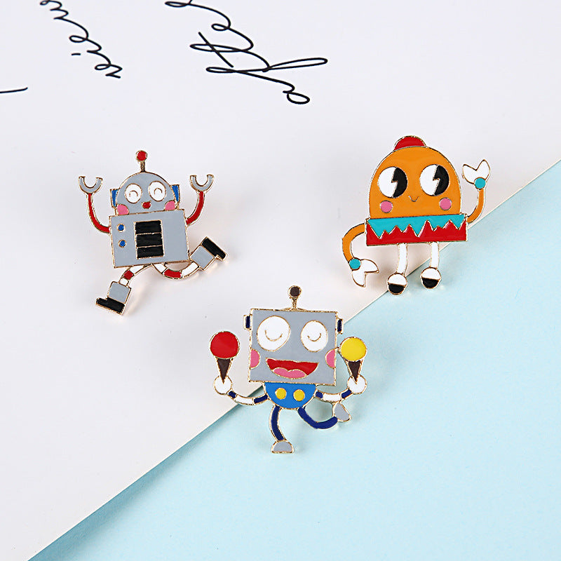 Cartoon Pin Brooch In Orange Featuring Durable Zinc Alloy Material For Stylish Jewelry Accessory