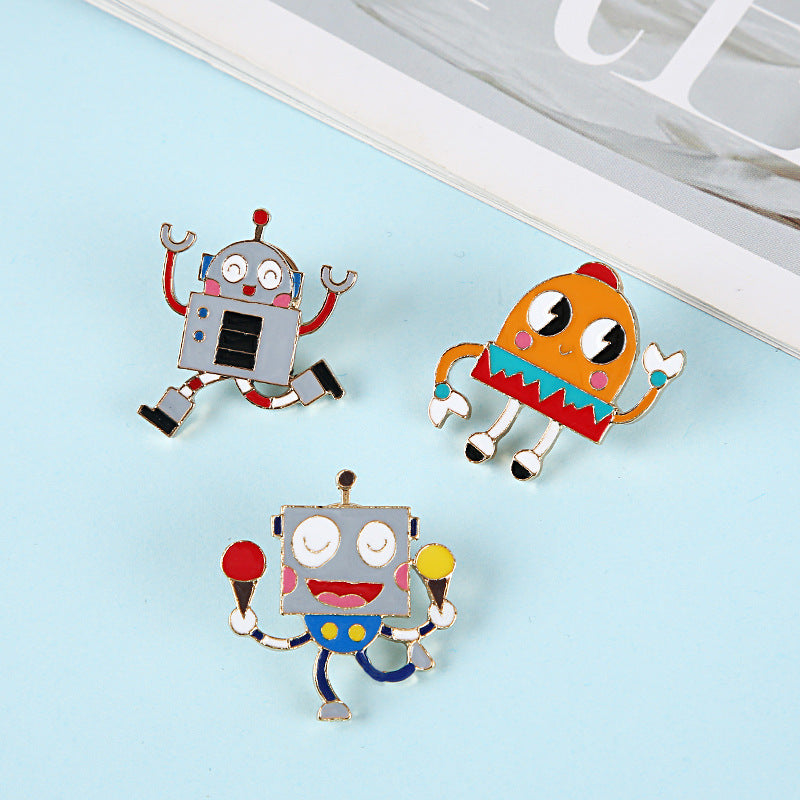 Cartoon Pin Brooch In Orange Featuring Durable Zinc Alloy Material For Stylish Jewelry Accessory