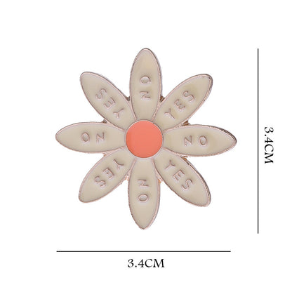 Daisy Pattern Zinc Alloy Pin Brooch, Elegant Floral Jewelry Accessory For Stylish Outfits
