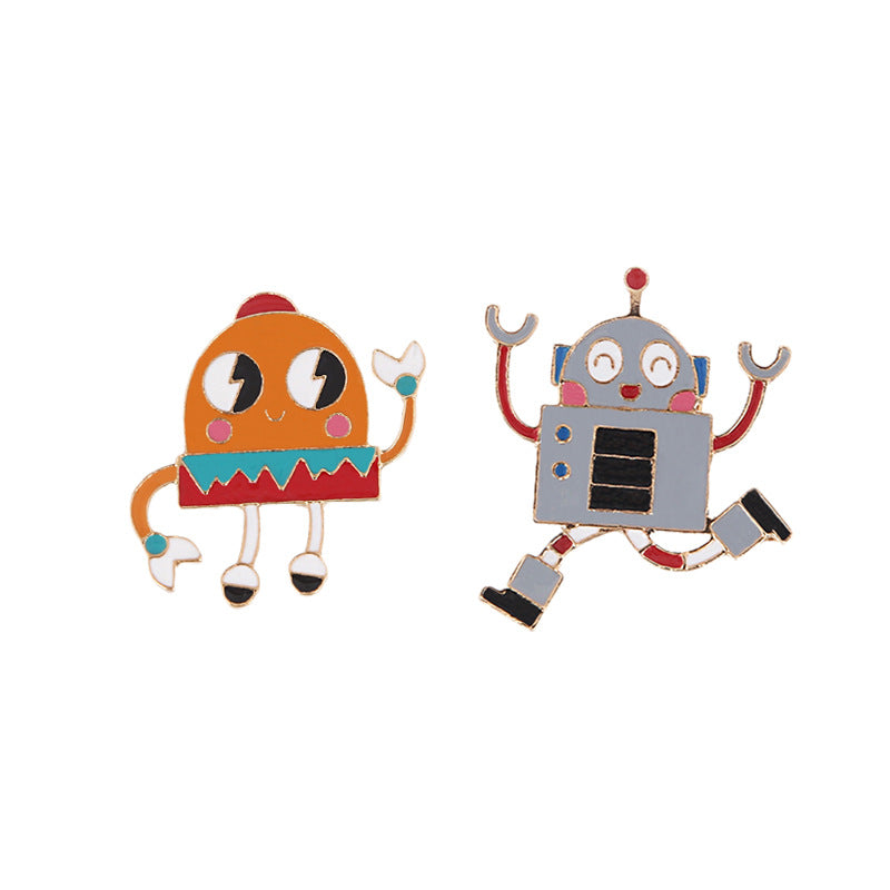 Cartoon Pin Brooch In Orange Featuring Durable Zinc Alloy Material For Stylish Jewelry Accessory