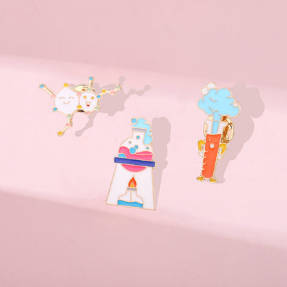Cartoon Pin Brooches Made Of Durable Zinc Alloy, Stylish Accessories For Everyday Wear