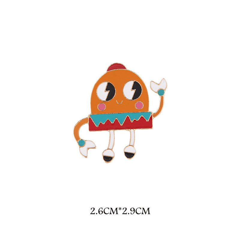 Cartoon Pin Brooch In Orange Featuring Durable Zinc Alloy Material For Stylish Jewelry Accessory