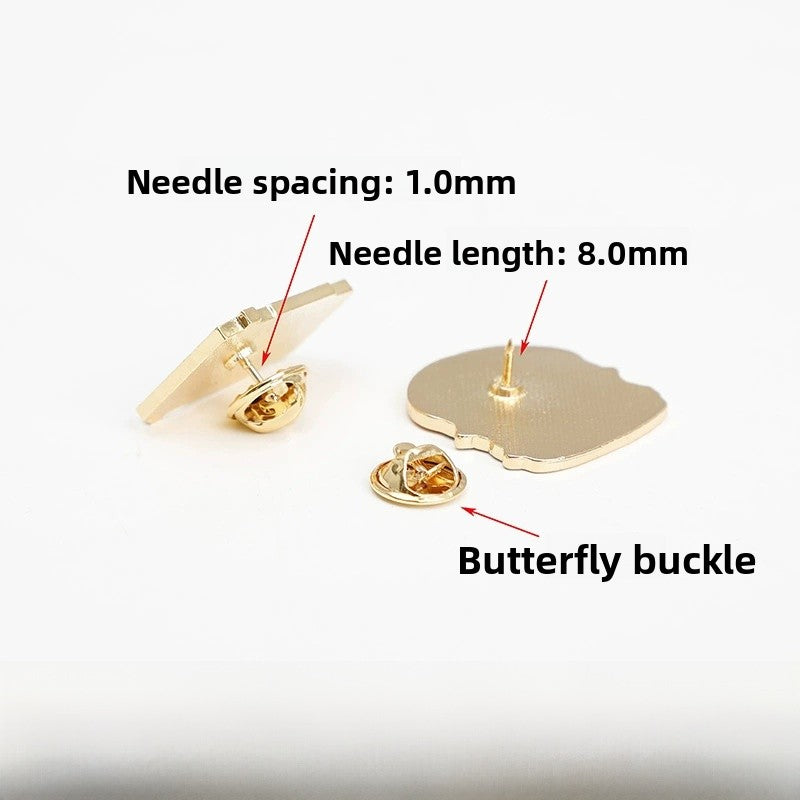Cartoon Pin Brooch In Orange Featuring Durable Zinc Alloy Material For Stylish Jewelry Accessory