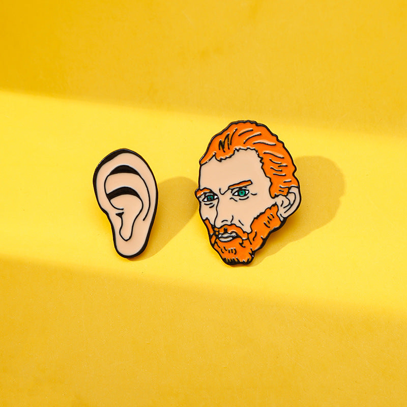 Van Gogh Pin Brooch In Zinc Alloy Featuring Artistic Design For Stylish Jewelry Accessory