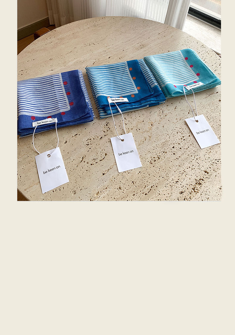 Blue Silk Kerchief Bandana For Spring And Summer, Stylish And Lightweight Accessory