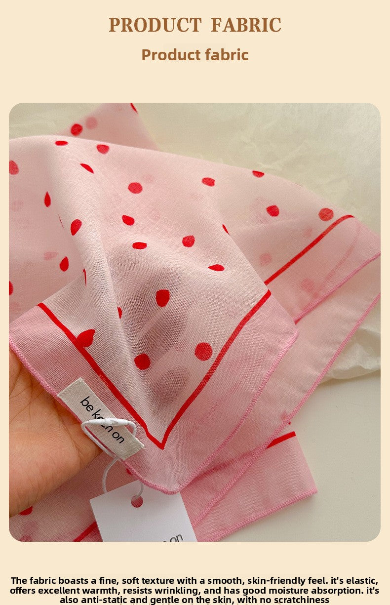 Cotton And Linen Silk Scarf Featuring Flower Pattern In Pink, Perfect For Spring & Summer