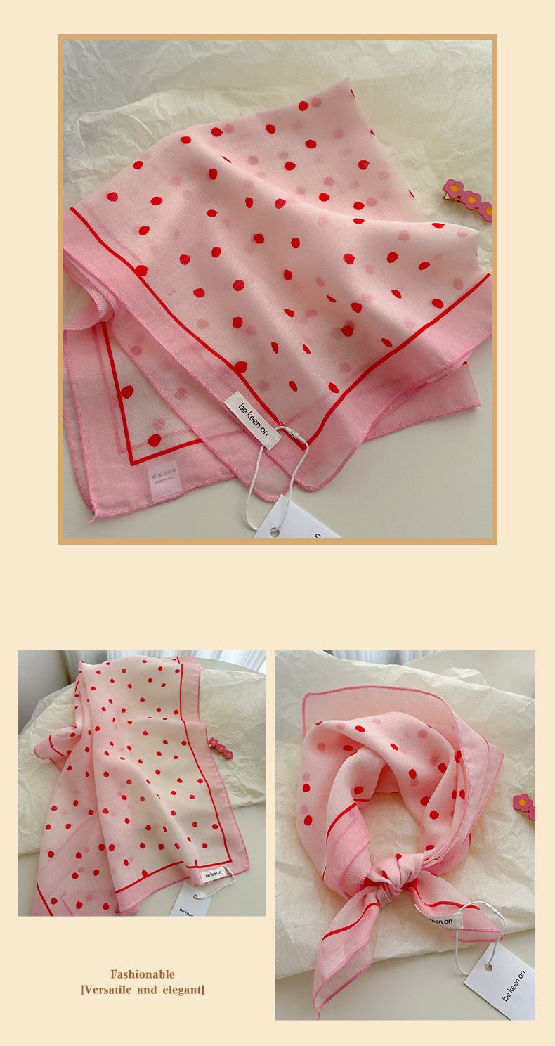 Cotton And Linen Silk Scarf Featuring Flower Pattern In Pink, Perfect For Spring & Summer