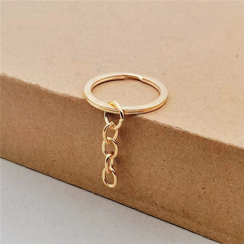 Metal Keychain In Elegant Golden Finish, Durable And Stylish Accessory For Keys