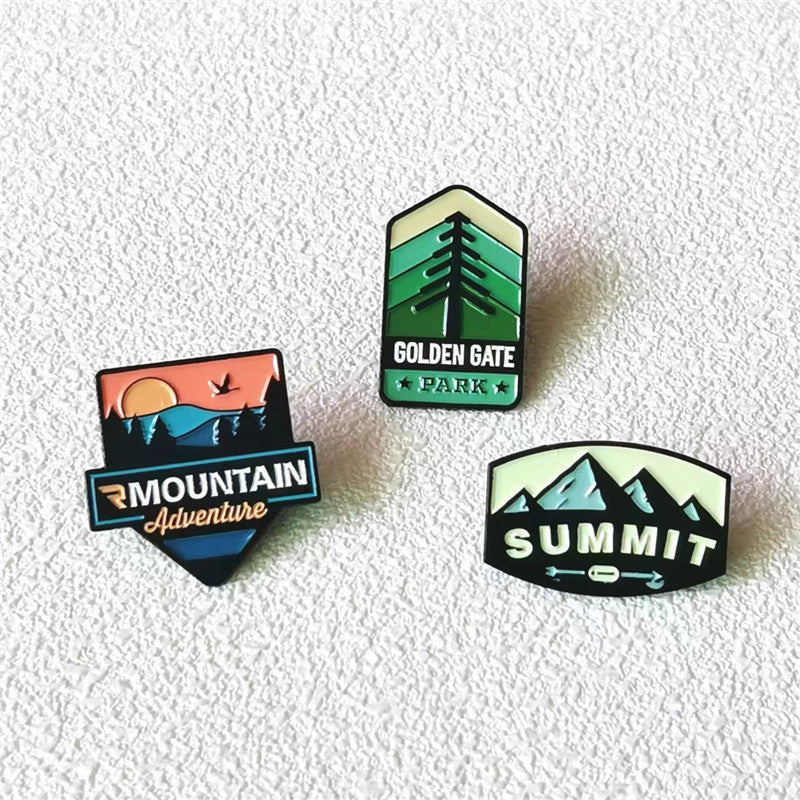Mountain Pattern Alloy Brooch Pin Featuring Nature-Inspired Design