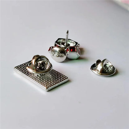 Pin Brooches Featuring Pano Keys Pattern In Alloy Material With Steel Color Finish