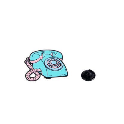 Pin Brooch Featuring Tape Pattern In Zinc Alloy With Blue Color